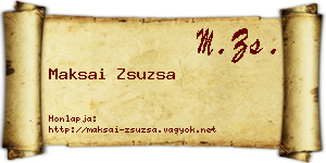 Maksai Zsuzsa névjegykártya